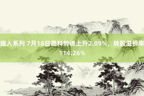 插入系列 7月18日晶科转债上升2.09%，转股溢价率114.26%