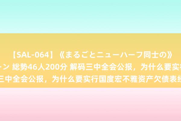 【SAL-064】《まるごとニューハーフ同士の》ペニクリフェラチオシーン 総勢46人200分 解码三中全会公报，为什么要实行国度宏不雅资产欠债表经管