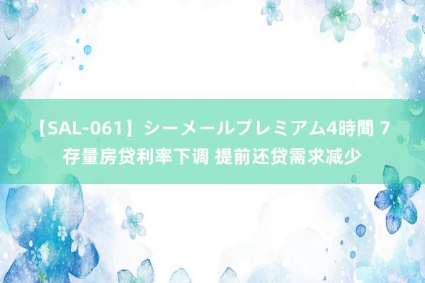 【SAL-061】シーメールプレミアム4時間 7 存量房贷利率下调 提前还贷需求减少