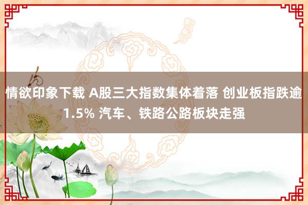 情欲印象下载 A股三大指数集体着落 创业板指跌逾1.5% 汽车、铁路公路板块走强