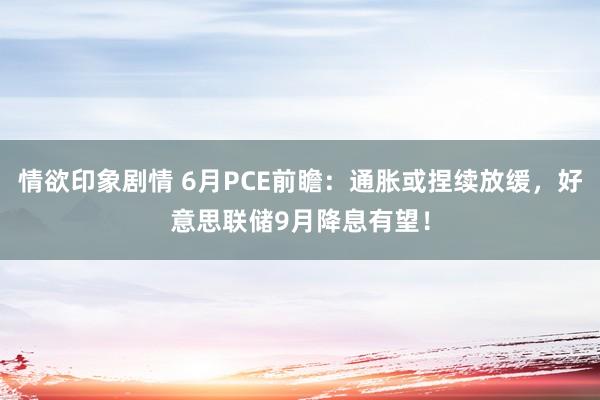 情欲印象剧情 6月PCE前瞻：通胀或捏续放缓，好意思联储9月降息有望！