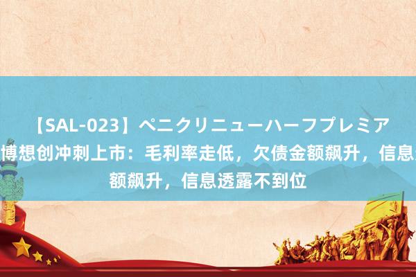 【SAL-023】ペニクリニューハーフプレミアム4時間 海博想创冲刺上市：毛利率走低，欠债金额飙升，信息透露不到位