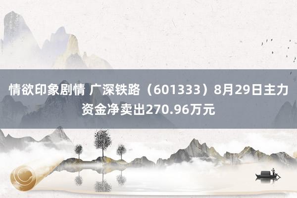 情欲印象剧情 广深铁路（601333）8月29日主力资金净卖出270.96万元