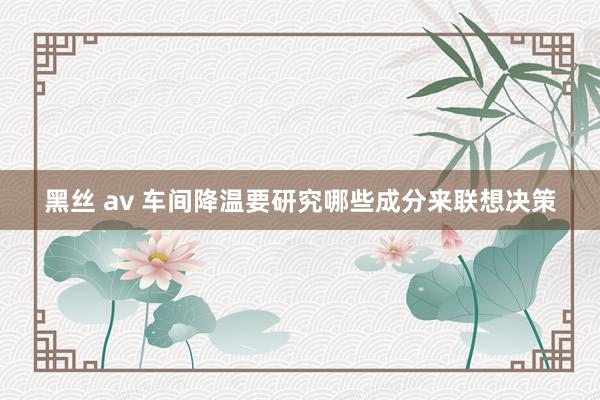 黑丝 av 车间降温要研究哪些成分来联想决策