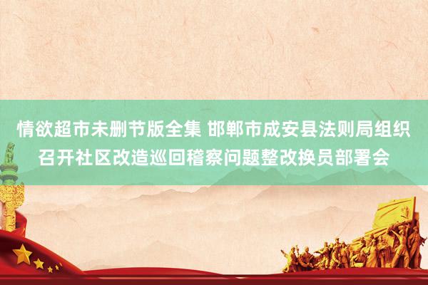 情欲超市未删节版全集 邯郸市成安县法则局组织召开社区改造巡回稽察问题整改换员部署会