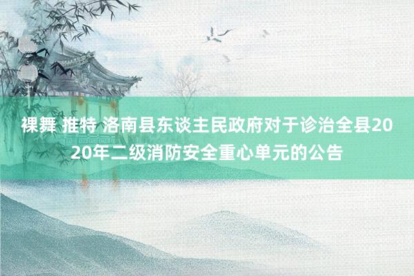 裸舞 推特 洛南县东谈主民政府对于诊治全县2020年二级消防安全重心单元的公告