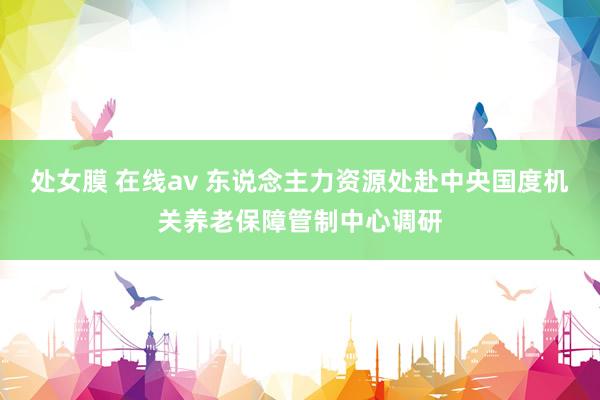 处女膜 在线av 东说念主力资源处赴中央国度机关养老保障管制中心调研